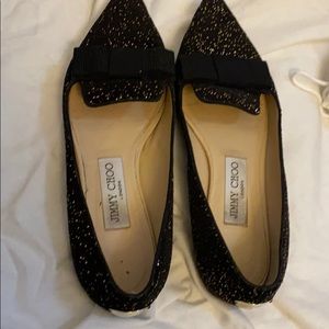 Jimmy choo navy and gold flats